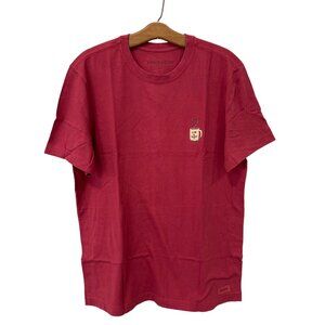 Life Is Good Happy Coffee Crusher Tee Mens Medium Red Cotton Graphic T Shirt NEW